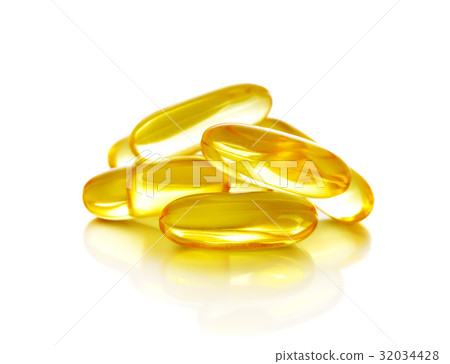 fish oil capsules isolated on a white background fish oil capsules isolated on a white background 32034428