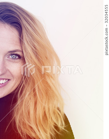 Woman Smiling Happiness Portrait Concept 32034555
