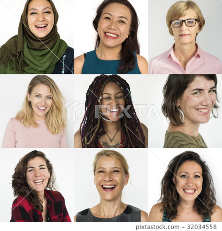 Collages diverse women together in square 32034558