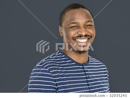 African Man Smiling Happiness Studio Portrait African Man Smiling Happiness Studio Portrait 32035243