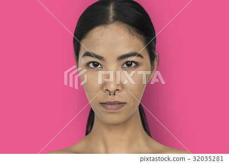 Woman Pierced Nose Ring Confidence Self Esteem Portrait 32035281