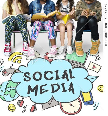 Network connection graphic overlay banner on floor Network connection graphic overlay banner on floor 32035769