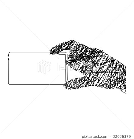 continuous line hand holding card - Stock Illustration [32036379] - PIXTA