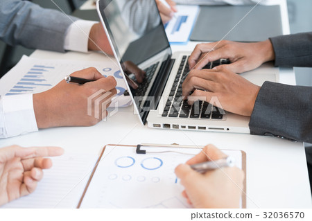 young business people having a meeting in office. Conference, discussion, teamwork, collaboration, corporate concept. young business people having a meeting in office. Conference, discussion, teamwork, collaboration, corporate concept. 32036570