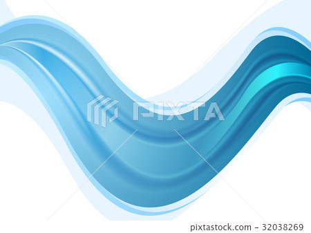 Bright blue abstract smooth waves background - Stock Illustration ...