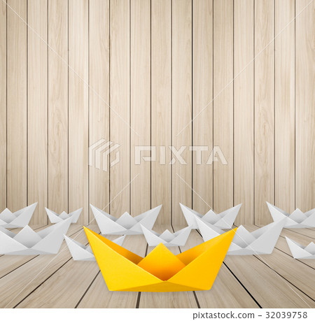 leadership concept with paper boat 32039758