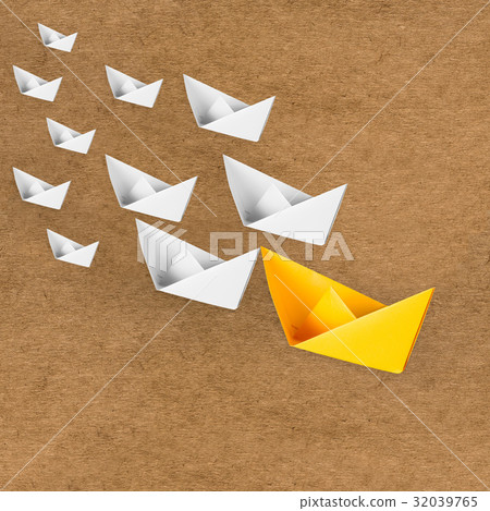 leadership concept with paper boat 32039765