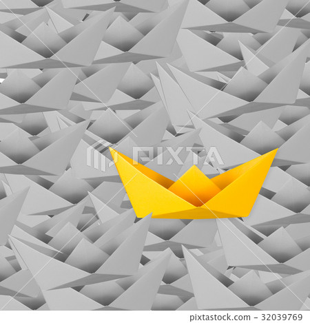 differentiation concept with paper boat 32039769
