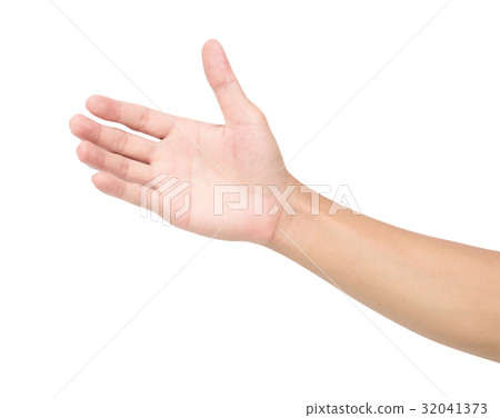 man hand isolated with clipping path 32041373