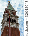Closed up San marco bell tower with blue sky  32042043