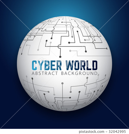 Abstract Print Circuit Sphere Design 32042995