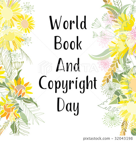 Greeting card of the Book Day 32043198