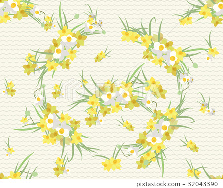 Floral narcissus retro vintage background 32043390