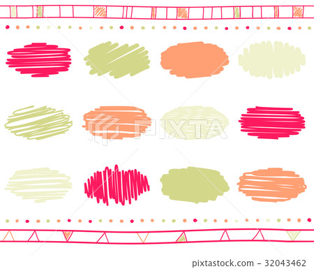 Vector set of scribble elements Vector set of scribble elements 32043462