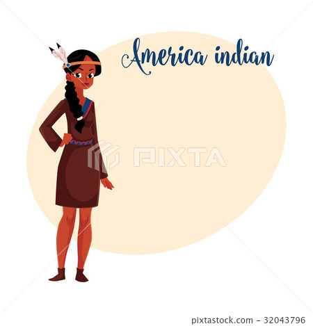 Native American Indian woman in traditional Native American Indian woman in traditional 32043796