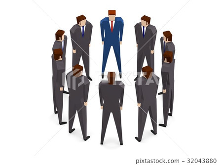 Businessman who lined up in circles Businessman who lined up in circles 32043880