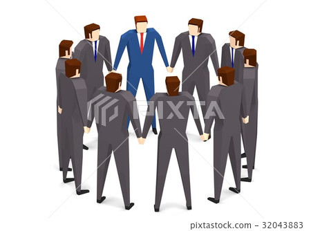 A businessman who joins hands and becomes a circle 32043883