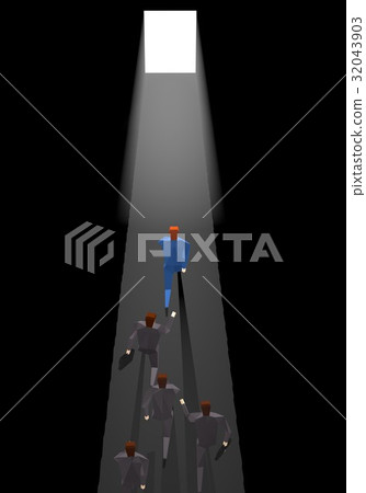 A businessman running towards the exit 32043903