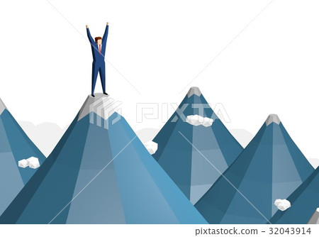 A businessman who is pleased at the summit A businessman who is pleased at the summit 32043914