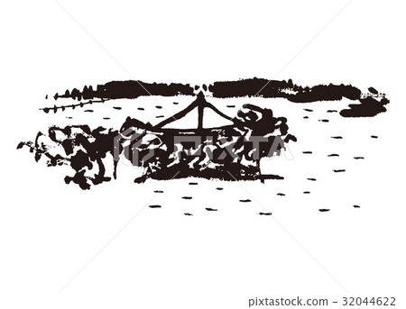 Matsushima watercolor painting ink painting Matsushima watercolor painting ink painting 32044622