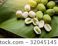 Freshness Lotus seed and pod on green leaf  32045145
