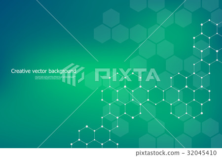 Hexagonal structure molecule dna of neurons system - Stock Illustration ...
