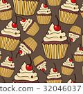 Seamless pattern with cakes, vector illustration 32046037