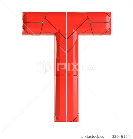 Futuristic red cracked letter. 3D illustration Futuristic red cracked letter. 3D illustration 32046164