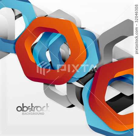 Overlapping hexagons design background Overlapping hexagons design background 32046308