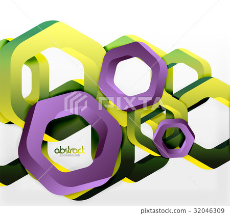 Overlapping hexagons design background Overlapping hexagons design background 32046309