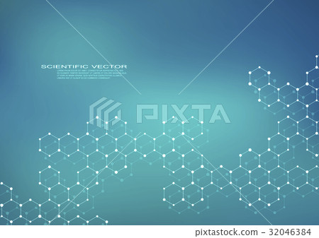 Hexagonal structure molecule dna of neurons system - Stock Illustration ...