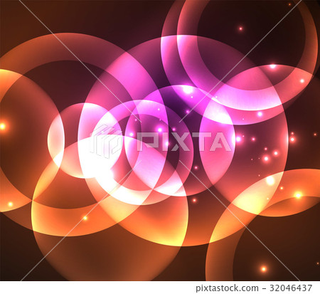 Glowing shiny overlapping circles composition on 32046437