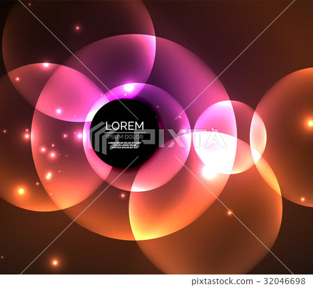Glowing shiny overlapping circles composition on Glowing shiny overlapping circles composition on 32046698