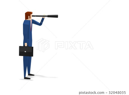 看通過望遠鏡的商人 看通過望遠鏡的商人 32048035