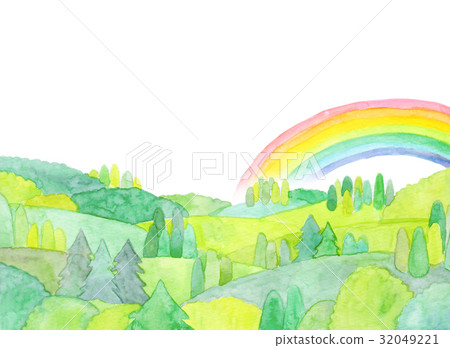水彩插圖自然景觀山 32049221