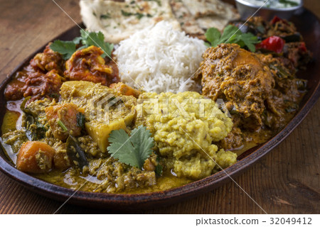 Indian Dishes on Plate Indian Dishes on Plate 32049412