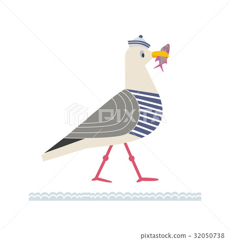 Cute seagull icon 32050738