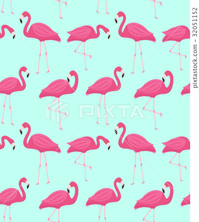 Pink flamingo seamless pattern. Summer tropical 32051152