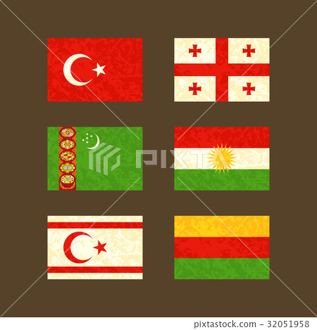 Flags of Turkey, Georgia, Turkmenistan... 32051958