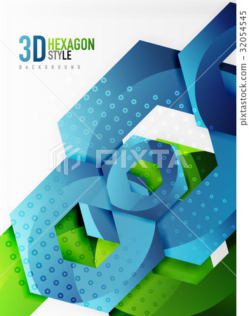 Vector 3d hexagon background - Stock Illustration [32054545] - PIXTA