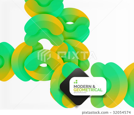 Abstract color geometric round shapes on white 32054574