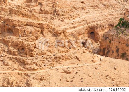 Wadi Qelt in Judean desert around St. George 32056962