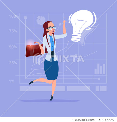 Business Woman New Creative Idea Concept With - Stock Illustration ...