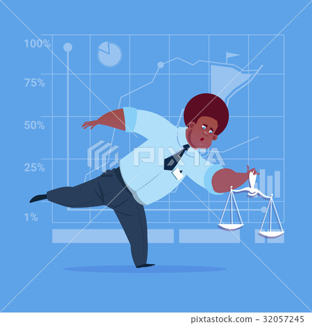 African American Business Man Holding Weights African American Business Man Holding Weights 32057245