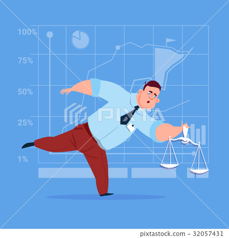 Business Man Holding Weights Scale Legal Service Business Man Holding Weights Scale Legal Service 32057431
