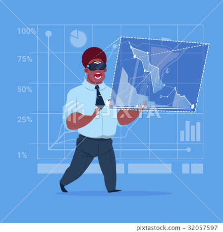 African American Business Man Wear Virtual Reality 32057597