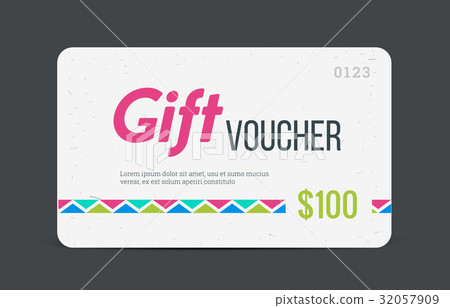 Gift voucher. Modern template with futuristic 32057909