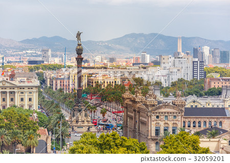 Mirador de Colom in Barcelona, Spain 32059201