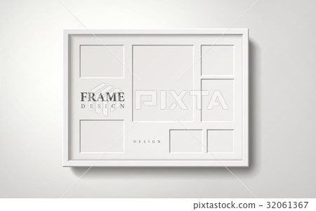 Blank white picture frames 32061367