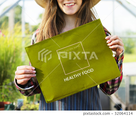 Woman holding network graphic overlay banner Woman holding network graphic overlay banner 32064114